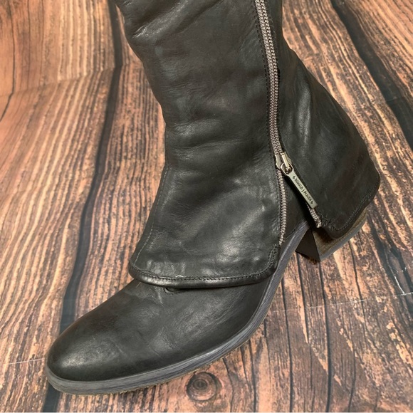 Donald J Pliner Sz 8.5 Devi 12 Black Leather Italy Zippers Knee Riding 18” Boots - Picture 8 of 16